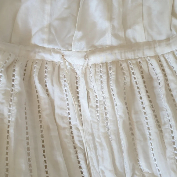 Kalita Ushi Maxi Dress Silk Lattice Plunge necklace flowy White size xs - Picture 3 of 14